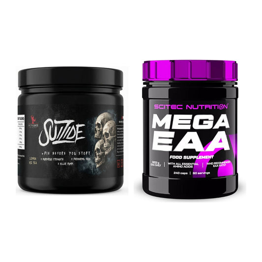 Trainings-Set: #GYMJUICE SUIZIDE Booster + Scitec Mega EAA – alle enthaltenen Artikel
