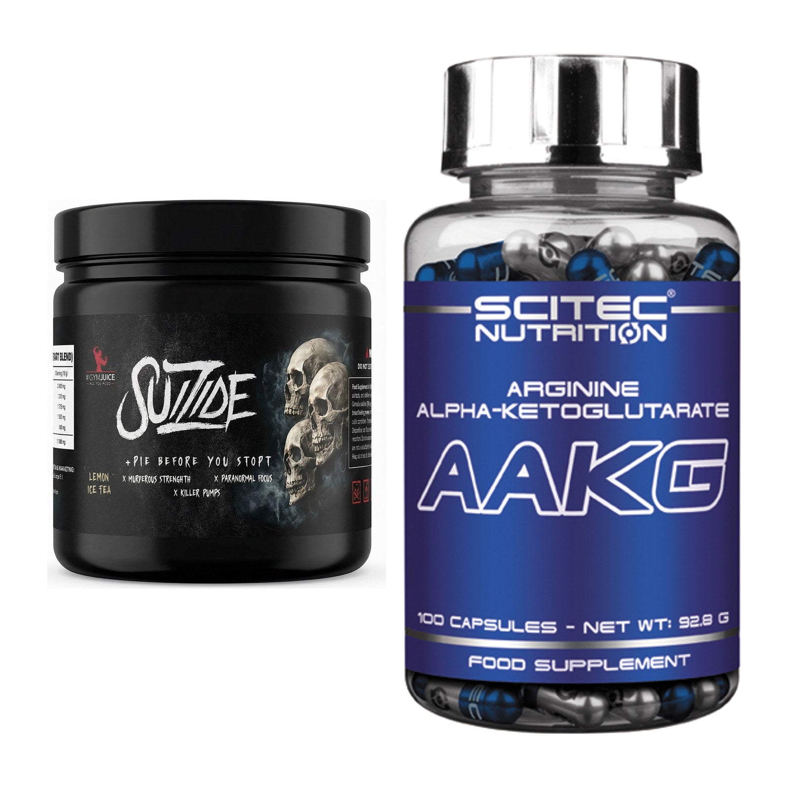 Trainings-Set: #GYMJUICE SUIZIDE Booster + Scitec AAKG – alle enthaltenen Artikel