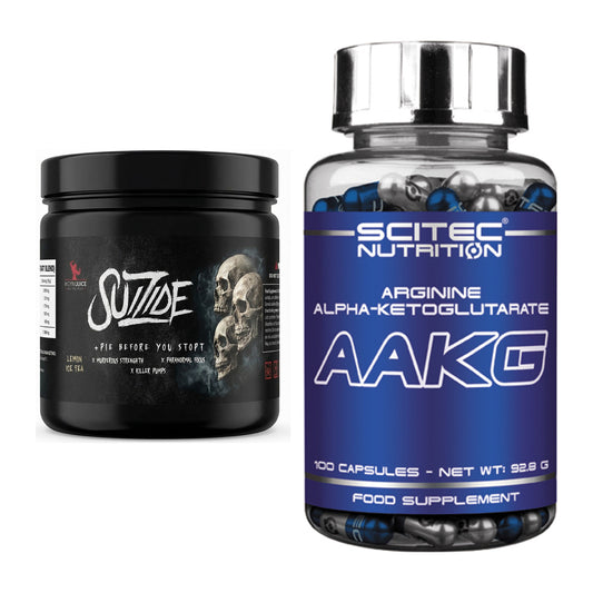 Trainings-Set: #GYMJUICE SUIZIDE Booster + Scitec AAKG – alle enthaltenen Artikel