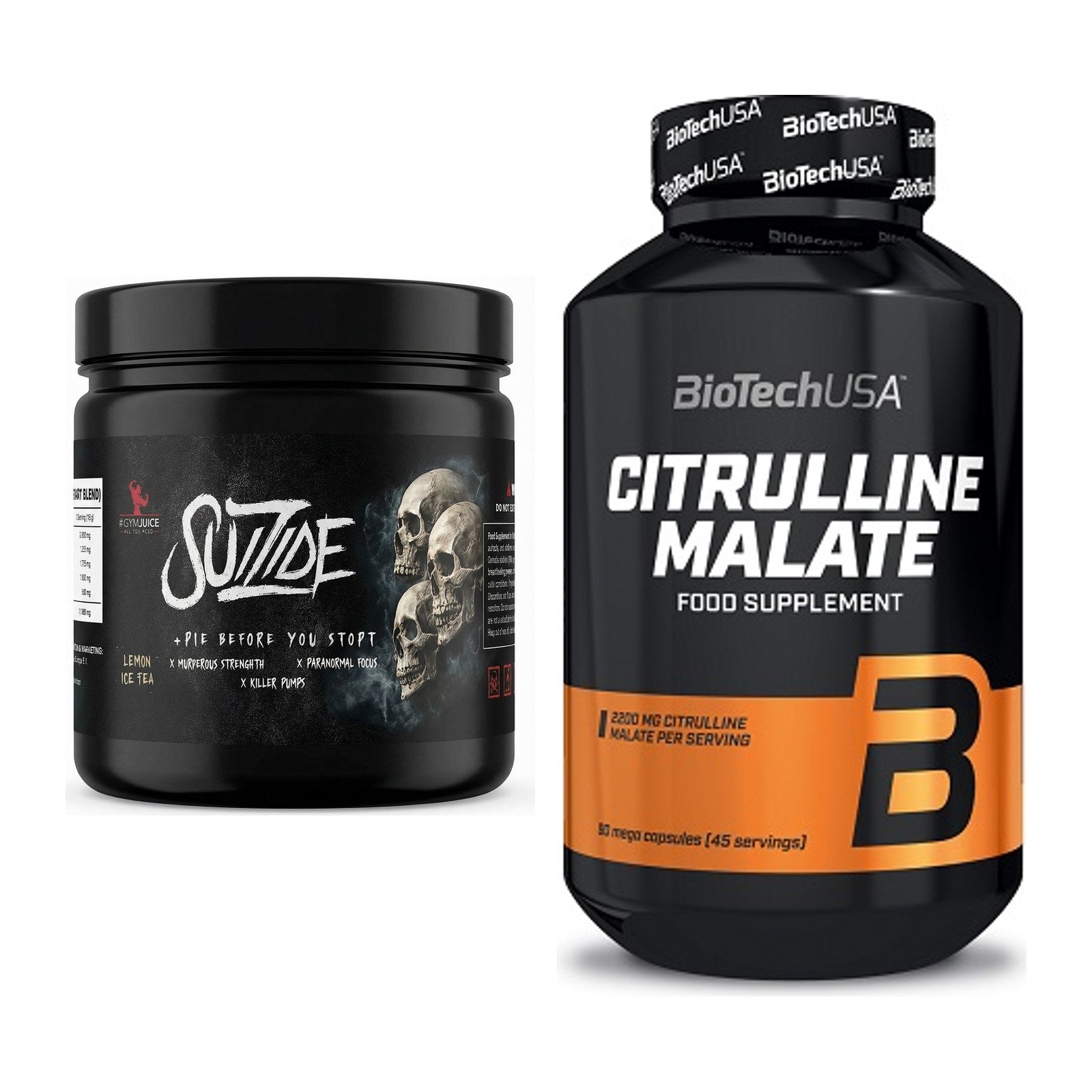 Trainings-Set: #GYMJUICE SUIZIDE Booster + BioTech Citrulline Malate – alle enthaltenen Artikel