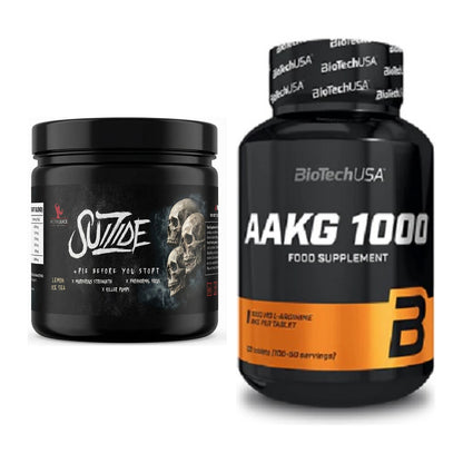 Trainings-Set: #GYMJUICE SUIZIDE Booster + BioTech AAKG 1000mg 100 – alle enthaltenen Artikel