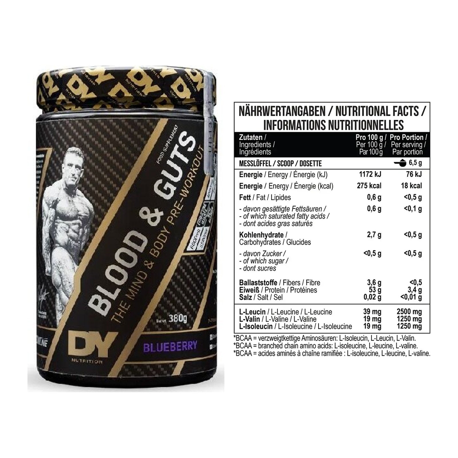 Trainings-Set: DY Nutrition Blood&Guts + MST BCAA Zero – alle enthaltenen Artikel