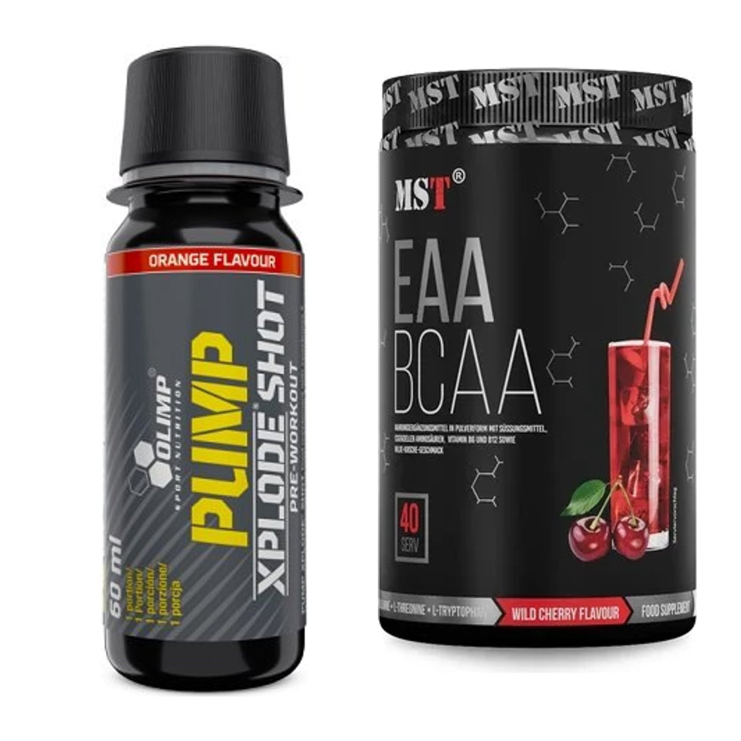Trainings-Set: Olimp Pump Xplode Shot + MST EAA & BCAA – alle enthaltenen Artikel