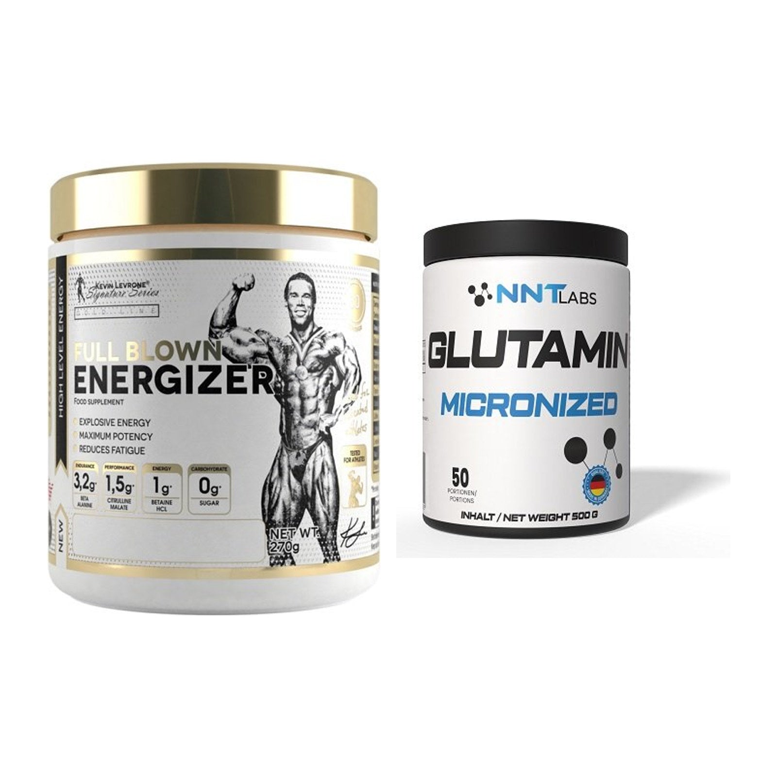 Trainings-Set: Kevin Levrone Full Blown Energizer + NNT Glutamin – alle enthaltenen Artikel