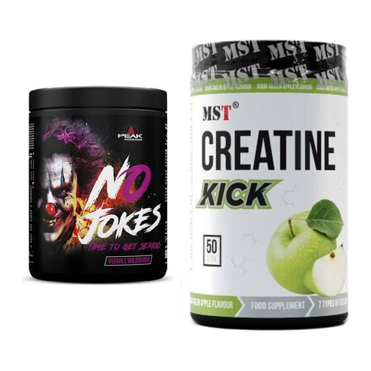 Set da allenamento: Peak No Jokes + MST Creatine Kick - tutti gli articoli inclusi