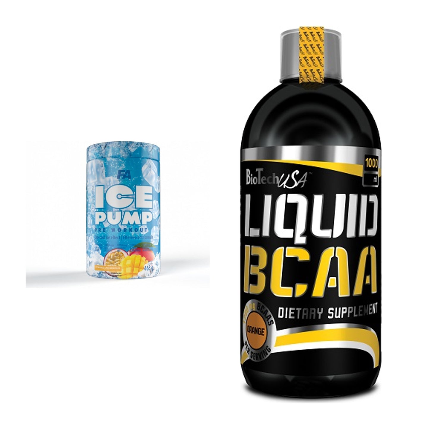 Trainings-Set: FA Nutrition ICE Pump Pre-Workout + BioTech Liquid BCAA – alle enthaltenen Artikel