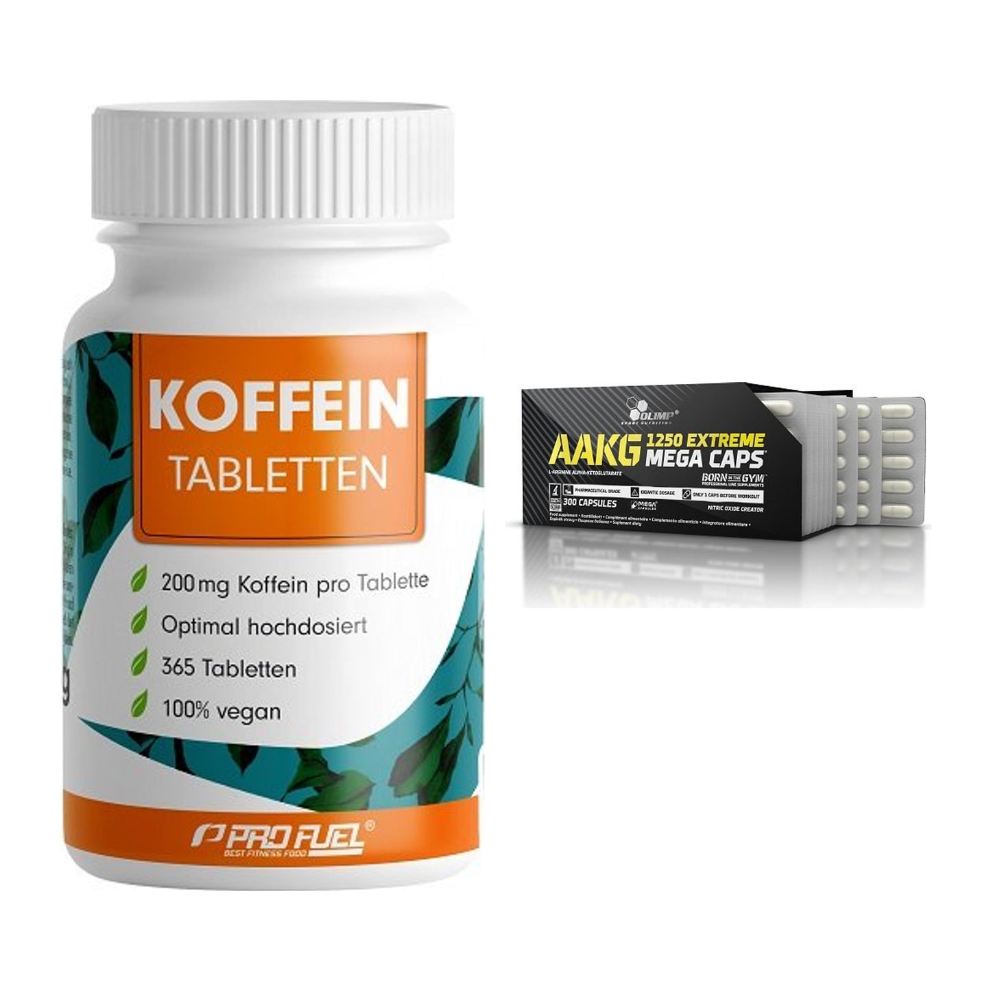 Trainings-Set: ProFuel Koffein (200mg) + Olimp AAKG Extreme Mega Caps – alle enthaltenen Artikel
