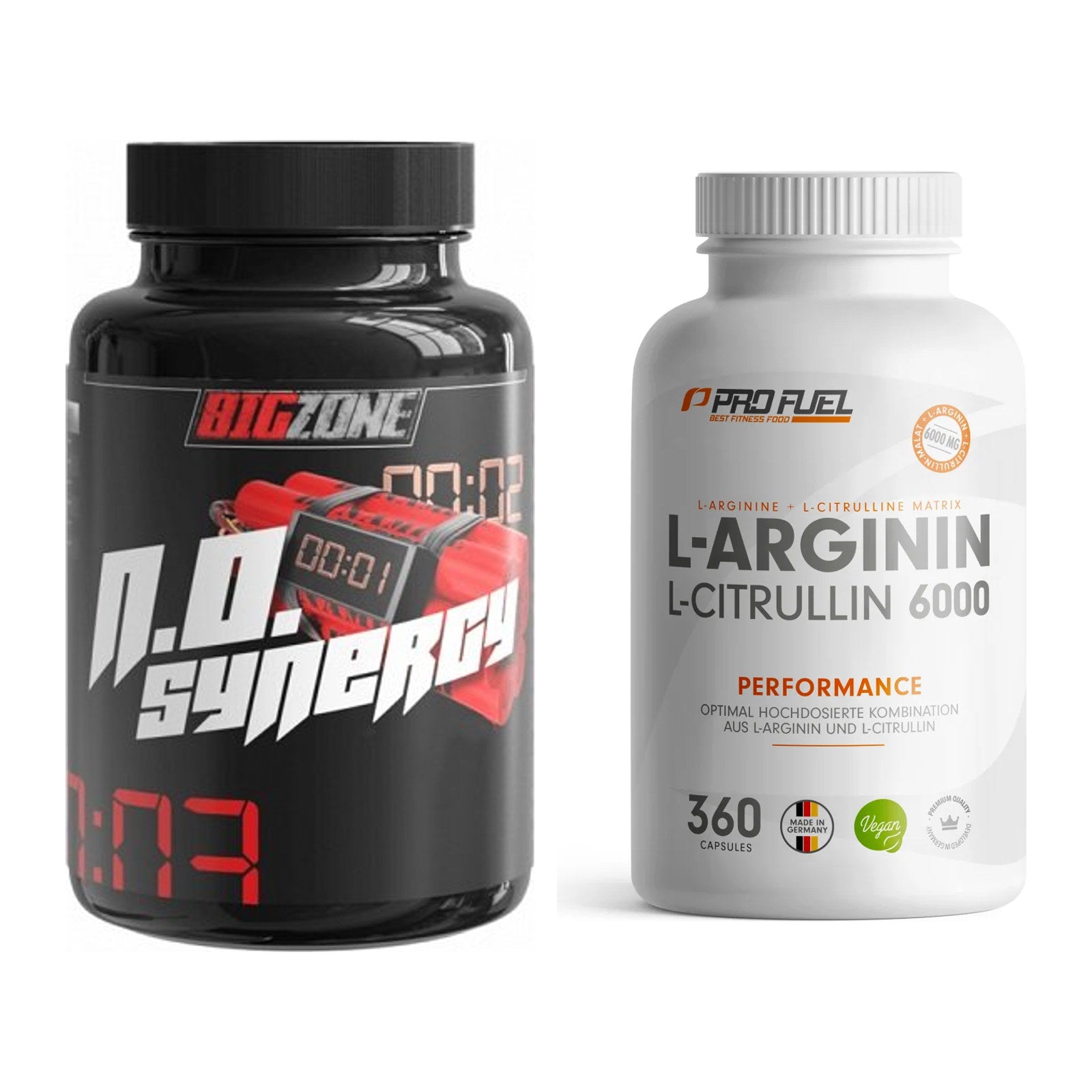 Trainings-Set: Big Zone N.O Synergy + ProFuel L-Arginin & L-Citrullin – alle enthaltenen Artikel