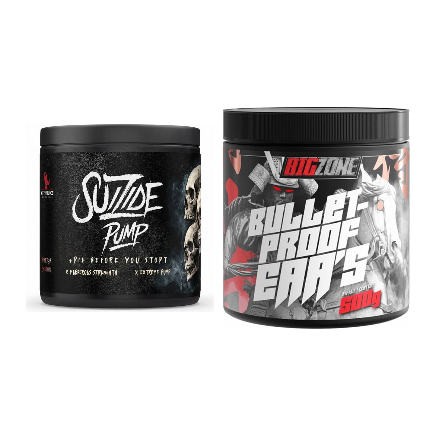 Trainings-Set: #GYMJUICE SUIZIDE PUMP + Big Zone Bulletproof EAA's – alle enthaltenen Artikel