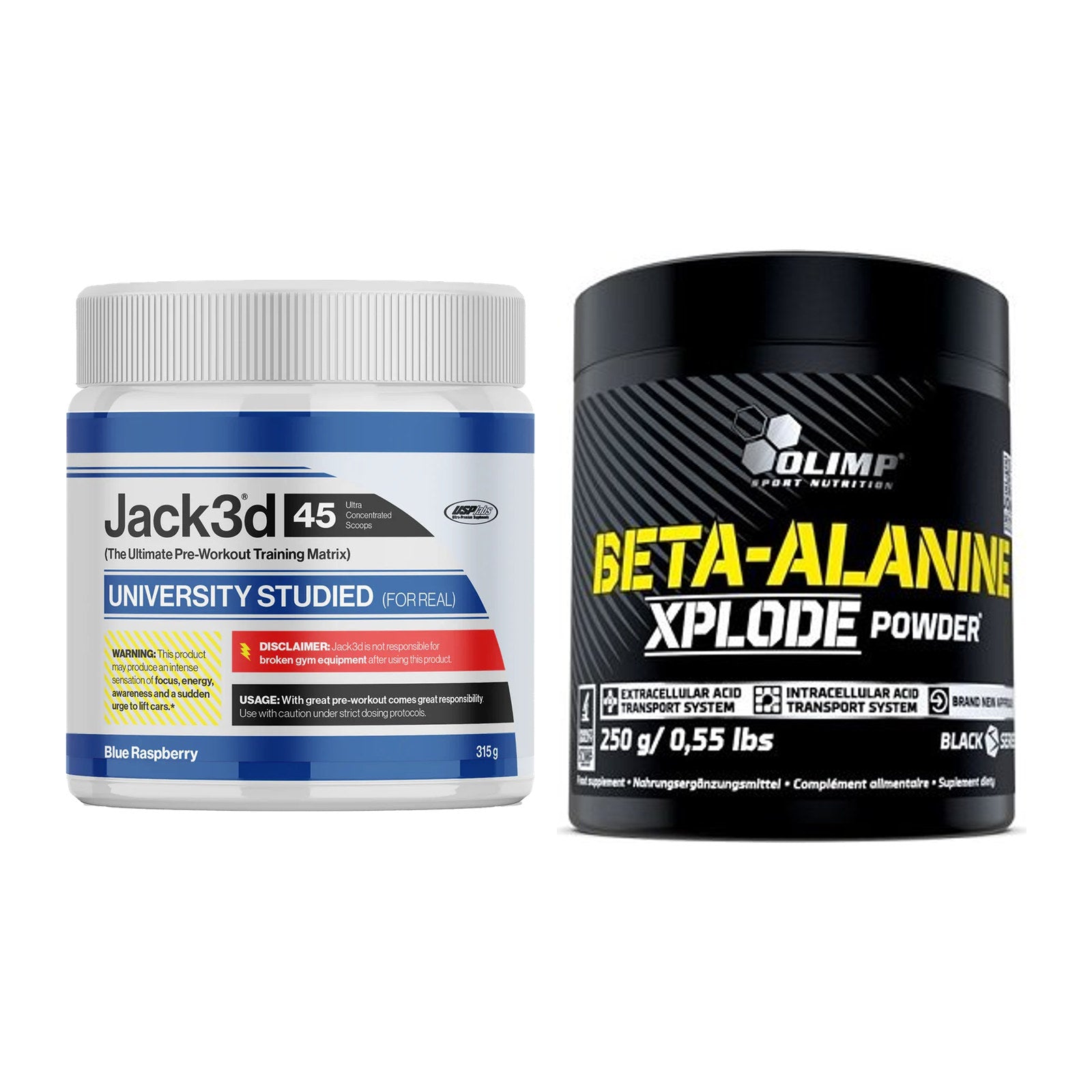 Trainings-Set: USP Labs Jack3d 45 Serv. + Olimp Beta-Alanine Xplode – alle enthaltenen Artikel