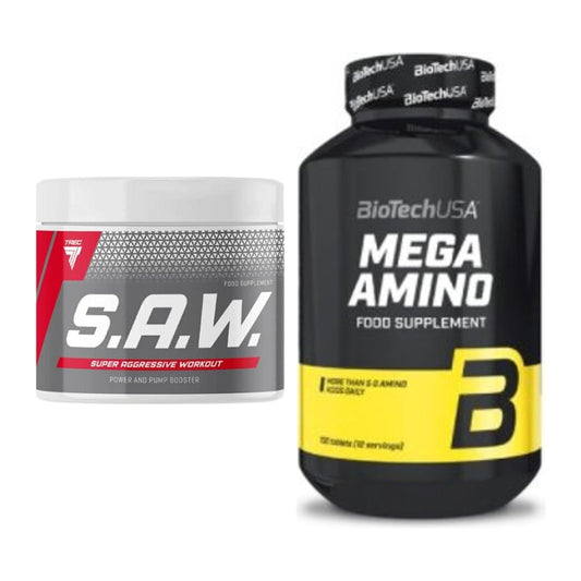 Trainings-Set: Trec Nutrition SAW Booster + BioTech Mega Amino – alle enthaltenen Artikel