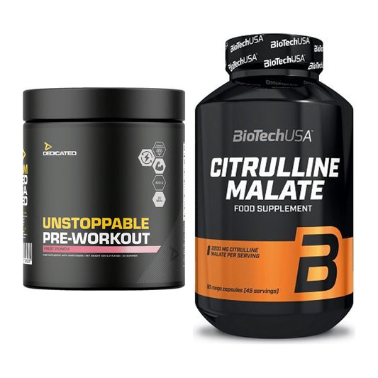 Trainings-Set: Dedicated Unstoppable + BioTech Citrulline Malate – alle enthaltenen Artikel