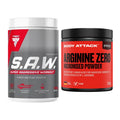 Σετ προπόνησης: Trec Nutrition SAW Booster + Body Attack 100% αργινίνη - περιλαμβάνονται όλα τα είδη