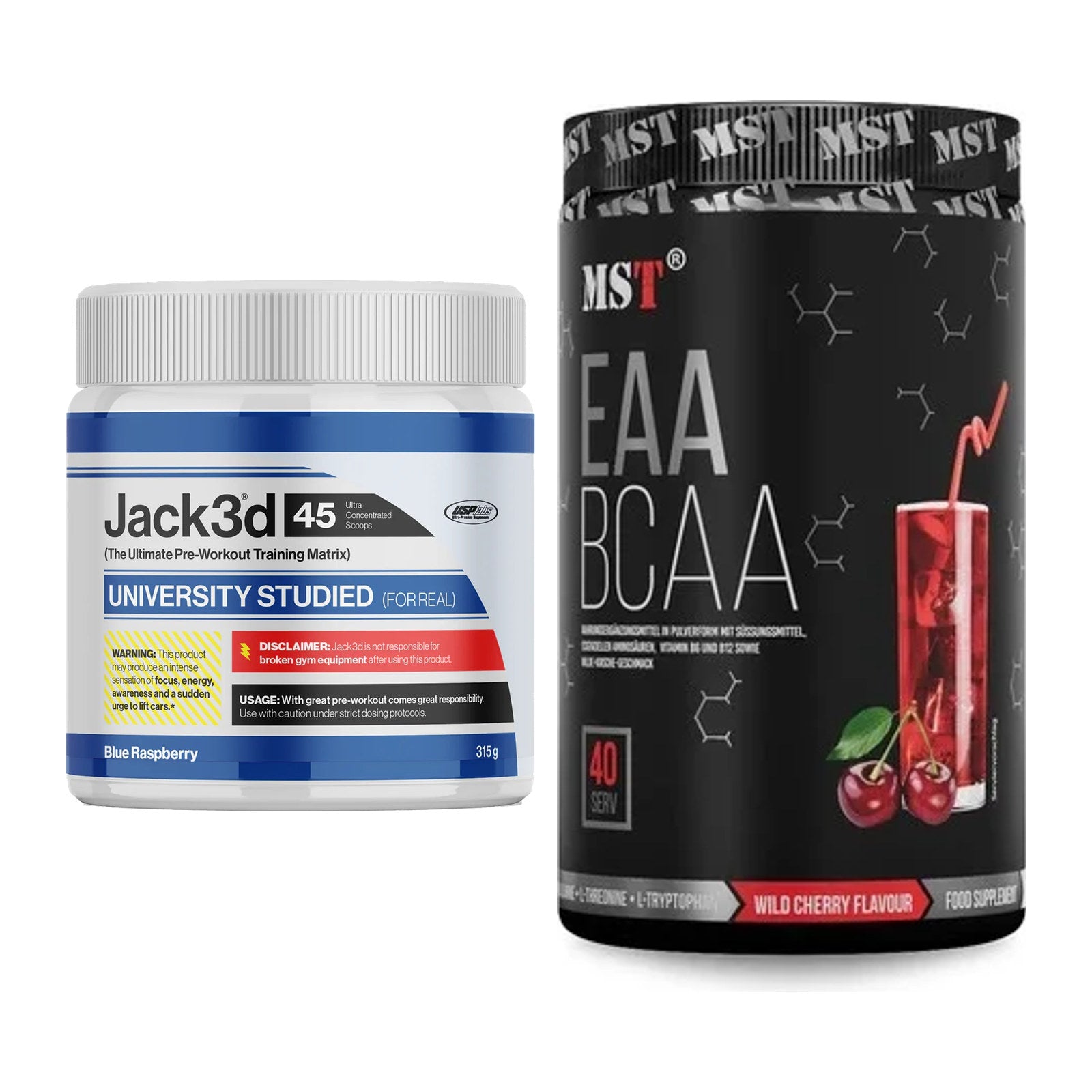 Trainings-Set: USP Labs Jack3d 45 Serv. + MST EAA & BCAA 520g – alle enthaltenen Artikel