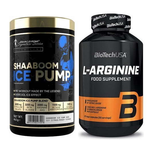 Trainings-Set: Kevin Levrone Shaaboom Ice Pump + BioTech L-Arginine – alle enthaltenen Artikel
