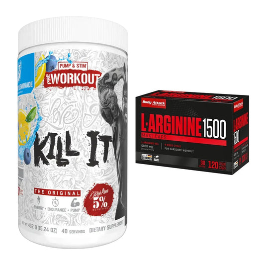 Trainings-Set: Rich Piana 5% Nutrition + Body Attack L-Arginin 1500 – alle enthaltenen Artikel