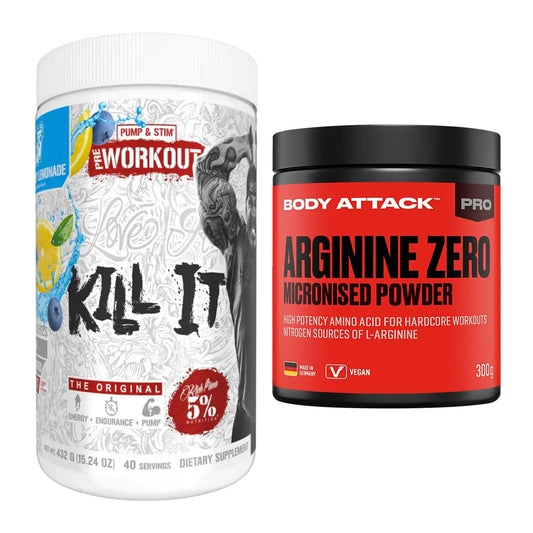 Trainings-Set: Rich Piana 5% Nutrition + Body Attack 100 % Arginine – alle enthaltenen Artikel