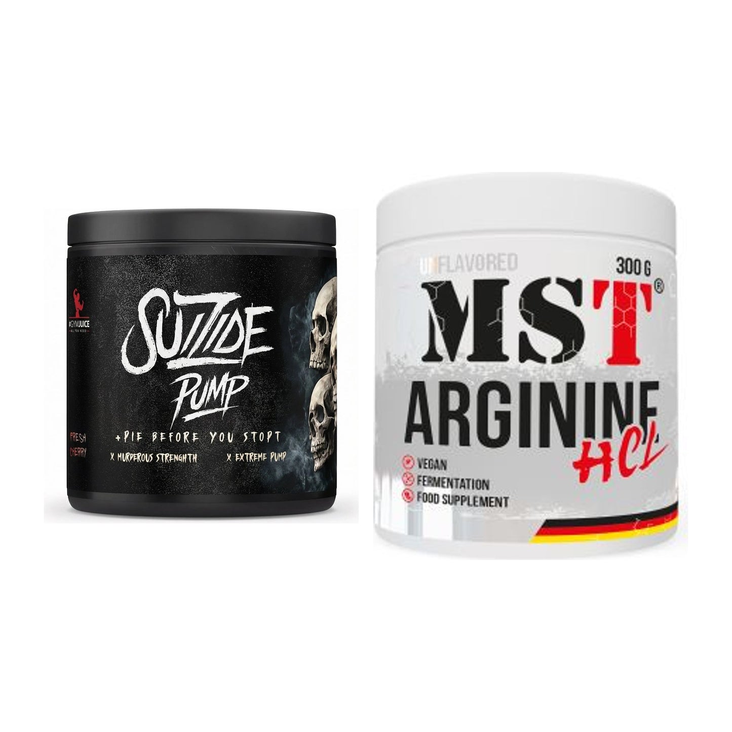 Trainings-Set: #GYMJUICE SUIZIDE PUMP + MST Arginine HCL – alle enthaltenen Artikel