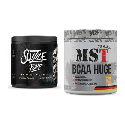 Trainings-Set: #GYMJUICE SUIZIDE PUMP + MST BCAA Huge 200 Tabl./ – alle enthaltenen Artikel