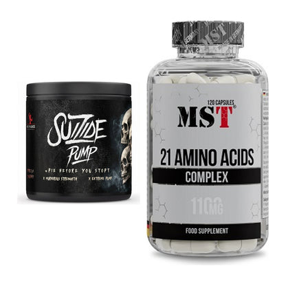 Trainings-Set: #GYMJUICE SUIZIDE PUMP + MST 21 Amino Acids – alle enthaltenen Artikel