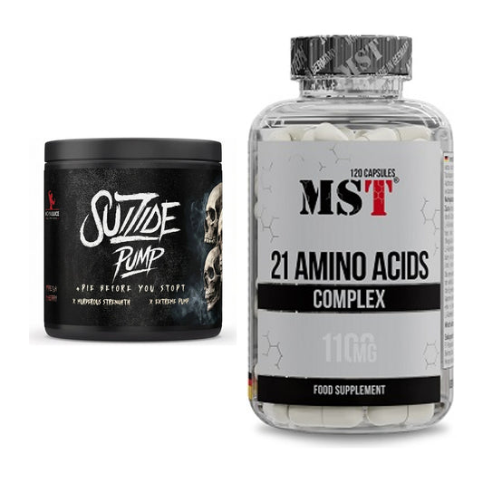 Trainings-Set: #GYMJUICE SUIZIDE PUMP + MST 21 Amino Acids – alle enthaltenen Artikel