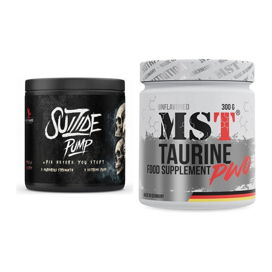Trainings-Set: #GYMJUICE SUIZIDE PUMP 300g (Fresh + MST Taurine – alle enthaltenen Artikel