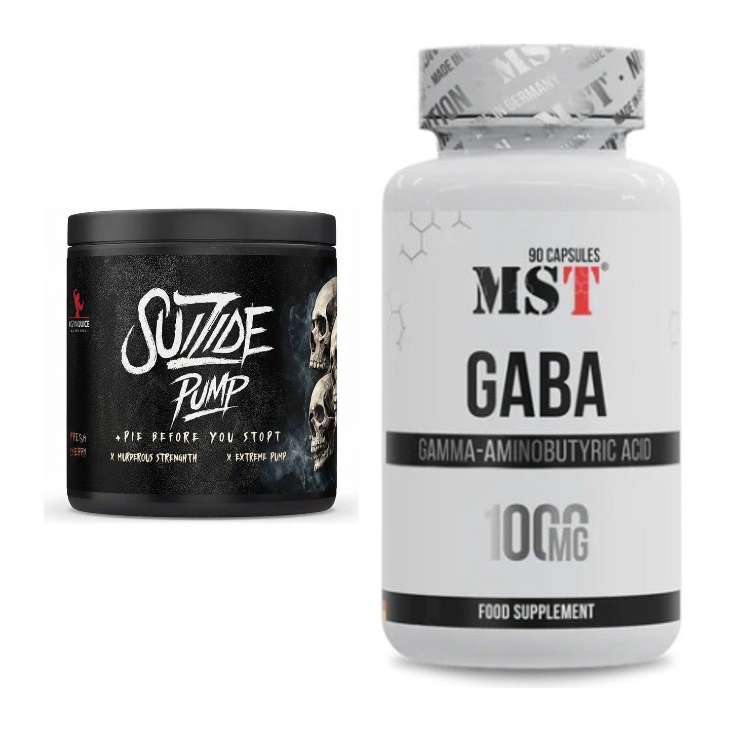 Trainings-Set: #GYMJUICE SUIZIDE PUMP + MST GABA 1000mg – alle enthaltenen Artikel