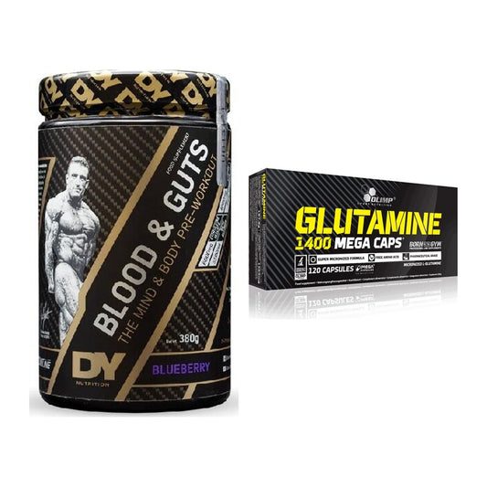 Trainings-Set: DY Nutrition Blood&Guts + Olimp L-Glutamine Mega Caps – alle enthaltenen Artikel