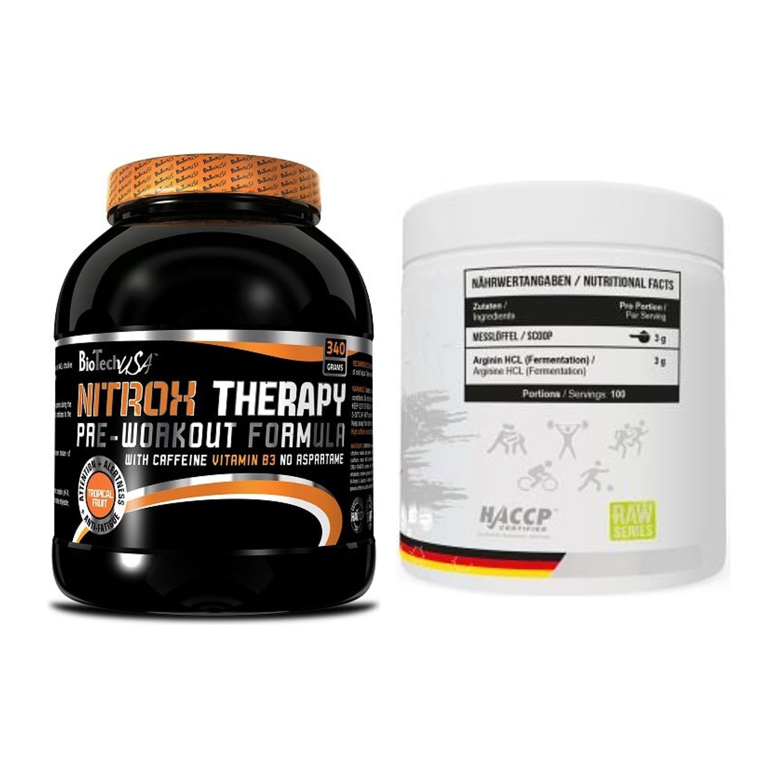 Trainings-Set: BioTech NitroX Therapy + MST Arginine HCL – alle enthaltenen Artikel