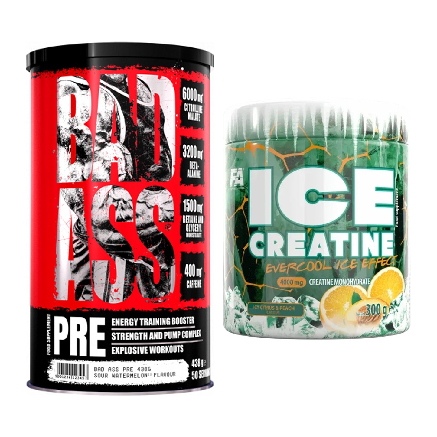 Trainings-Set: BAD ASS Pre + FA Nutrition ICE Creatine – alle enthaltenen Artikel