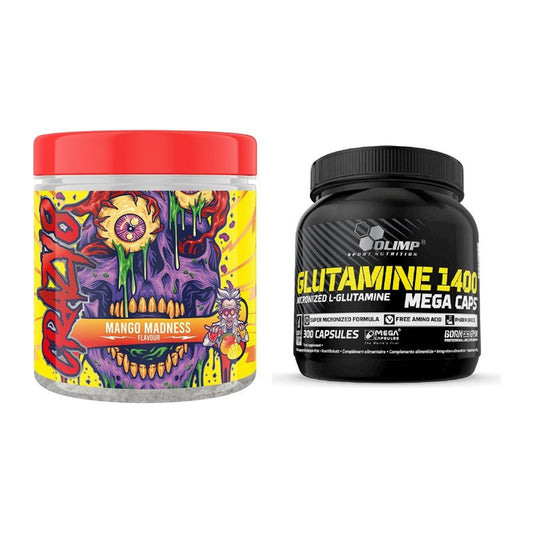 Trainings-Set: Swedish Supplements Crazy + Olimp L-Glutamine Mega – alle enthaltenen Artikel