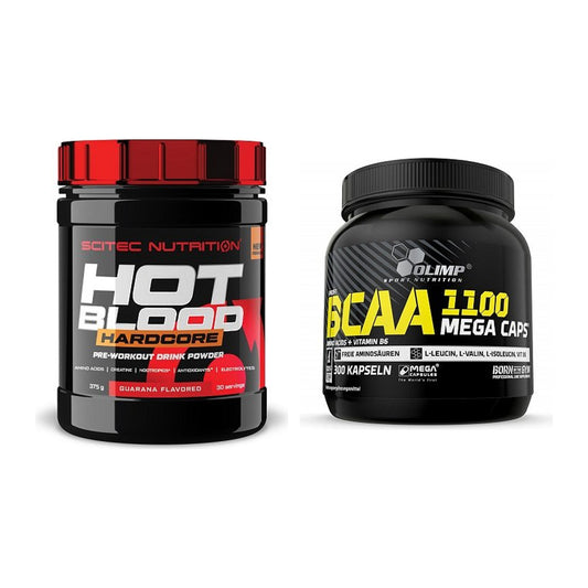 Trainings-Set: Scitec Hot Blood Hardcore + Olimp BCAA Mega Caps – alle enthaltenen Artikel