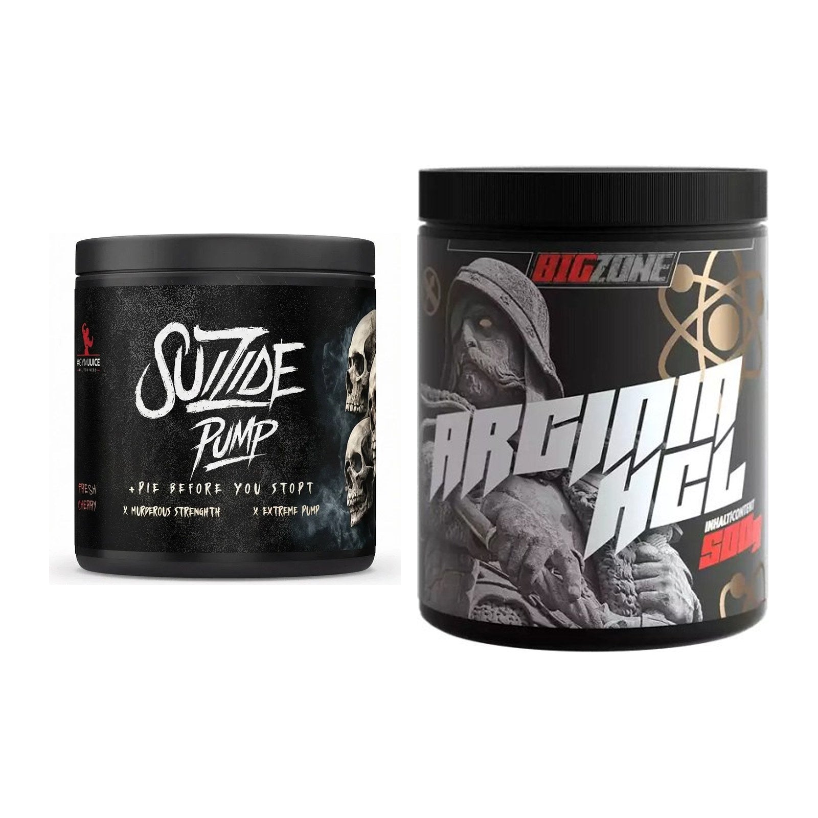 Trainings-Set: #GYMJUICE SUIZIDE PUMP + Big Zone Arginine HCl – alle enthaltenen Artikel