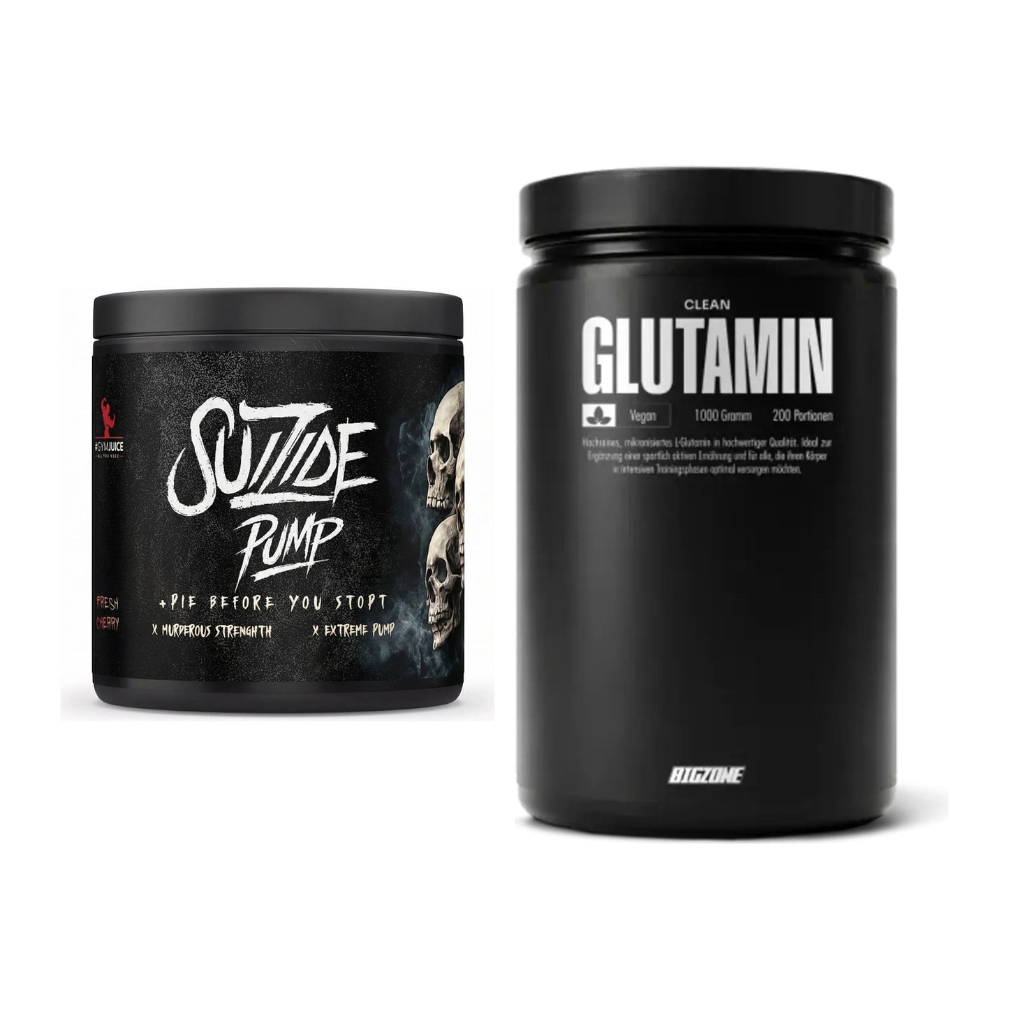 Trainings-Set: #GYMJUICE SUIZIDE PUMP + Big Zone Glutamin – alle enthaltenen Artikel
