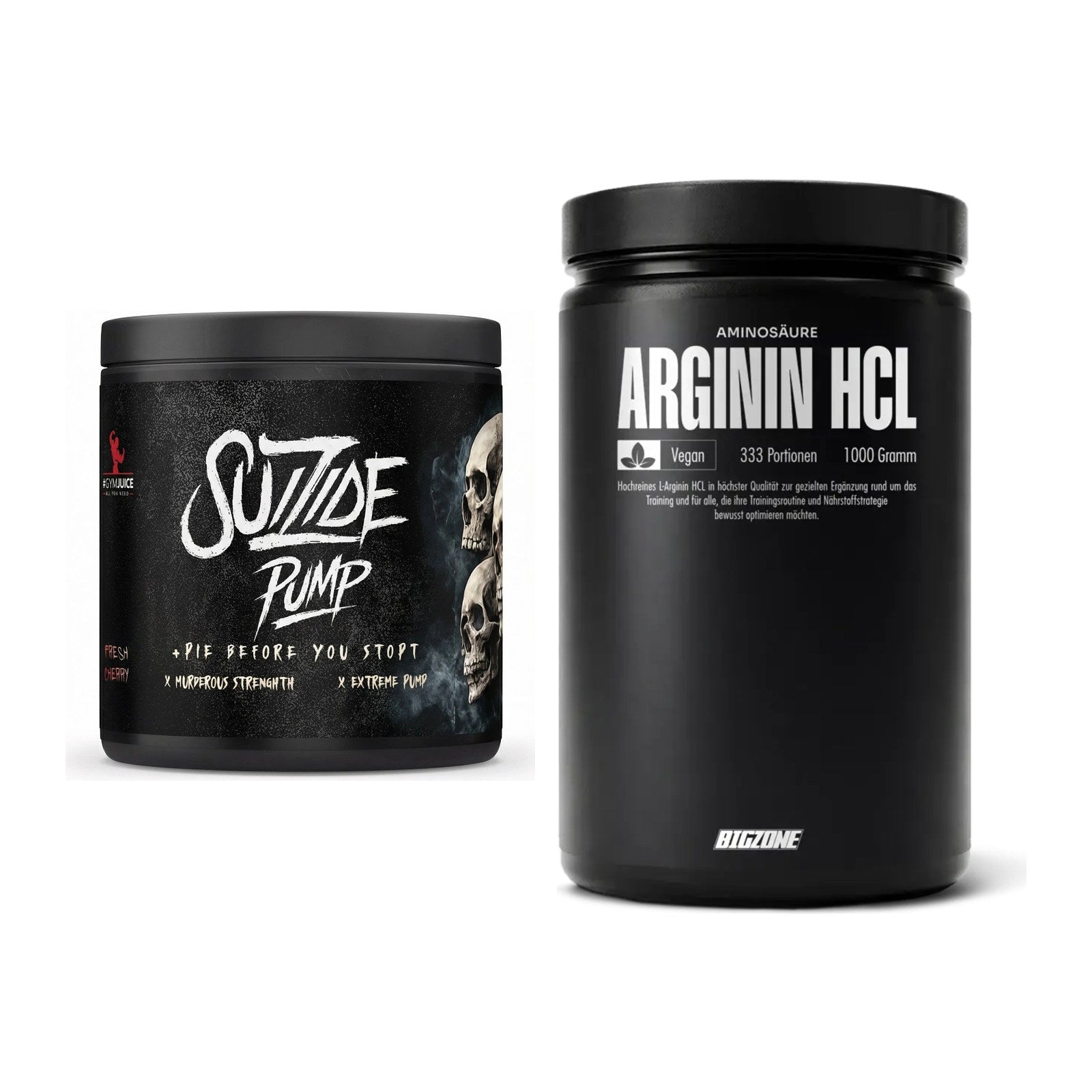 Trainings-Set: #GYMJUICE SUIZIDE PUMP + Big Zone L-Arginin – alle enthaltenen Artikel