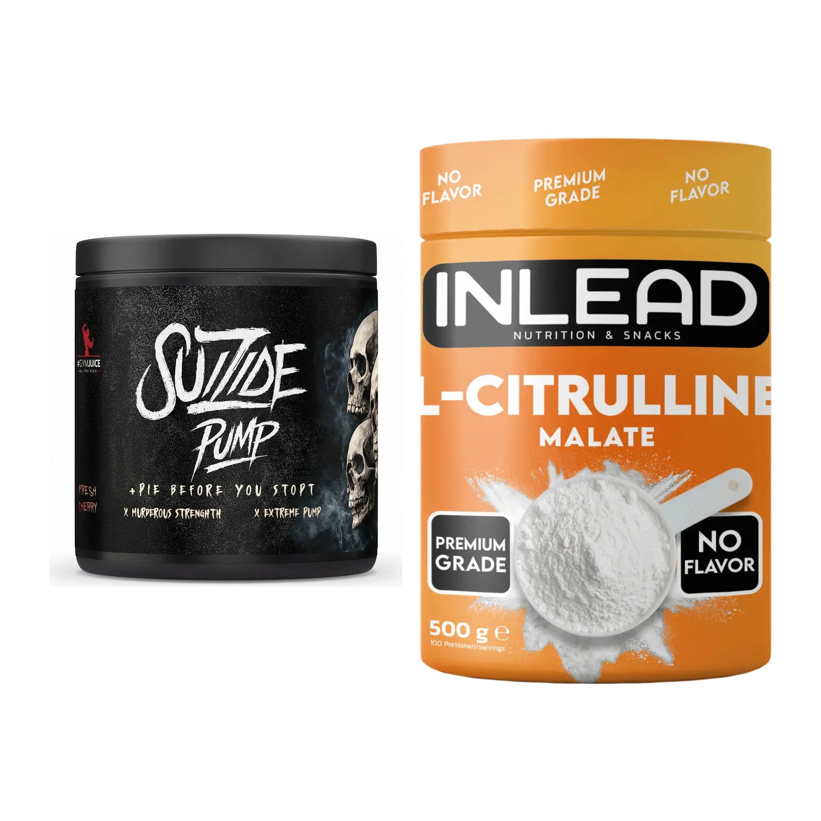 Trainings-Set: #GYMJUICE SUIZIDE PUMP + INLEAD L-Citrullin Malat 2:1 – alle enthaltenen Artikel