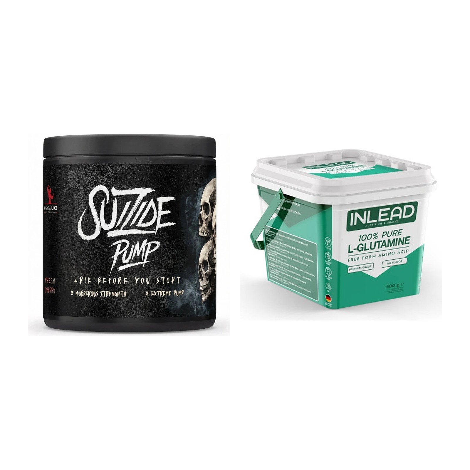 Trainings-Set: #GYMJUICE SUIZIDE PUMP + INLEAD L-Glutamine – alle enthaltenen Artikel