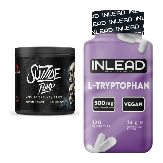Trainings-Set: #GYMJUICE SUIZIDE PUMP + INLEAD L-Tryptophan 500mg – alle enthaltenen Artikel