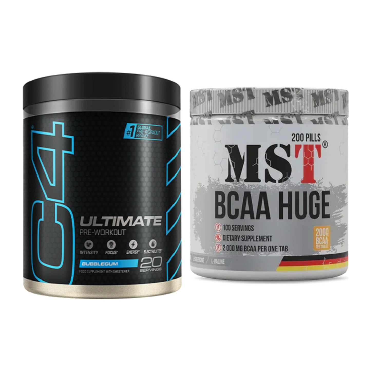 Trainings-Set: Cellucor C4 ULTIMATE 20 + MST BCAA Huge 200 Tabl./ – alle enthaltenen Artikel