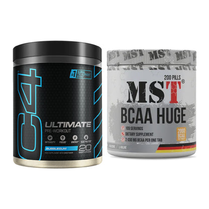 Trainings-Set: Cellucor C4 ULTIMATE 20 + MST BCAA Huge 200 Tabl./ – alle enthaltenen Artikel