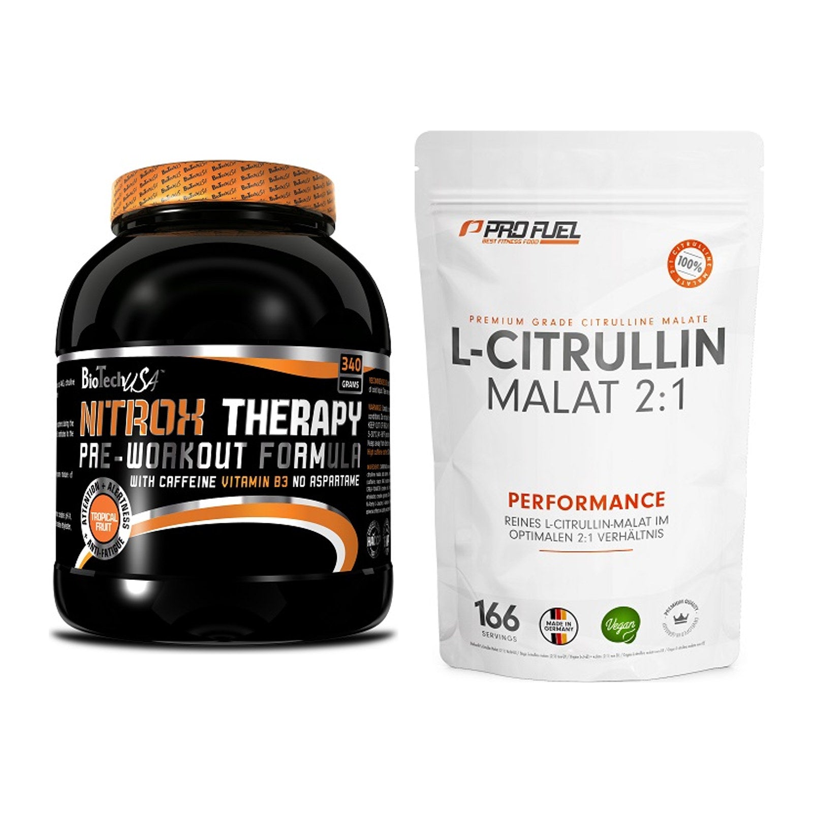 Trainings-Set: BioTech NitroX Therapy + ProFuel L-Citrullin Malat – alle enthaltenen Artikel
