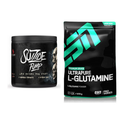 Trainings-Set: #GYMJUICE SUIZIDE PUMP + ESN Ultrapure L-Glutamin – alle enthaltenen Artikel