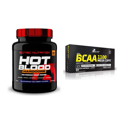 Trainings-Set: Scitec Hot Blood Hardcore + Olimp BCAA Mega Caps – alle enthaltenen Artikel