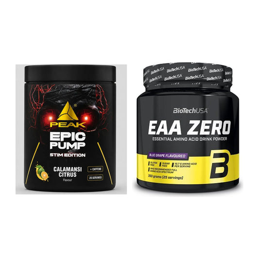 Trainings-Set: Peak Epic Pump Stim Edition + BioTech EAA Zero – alle enthaltenen Artikel