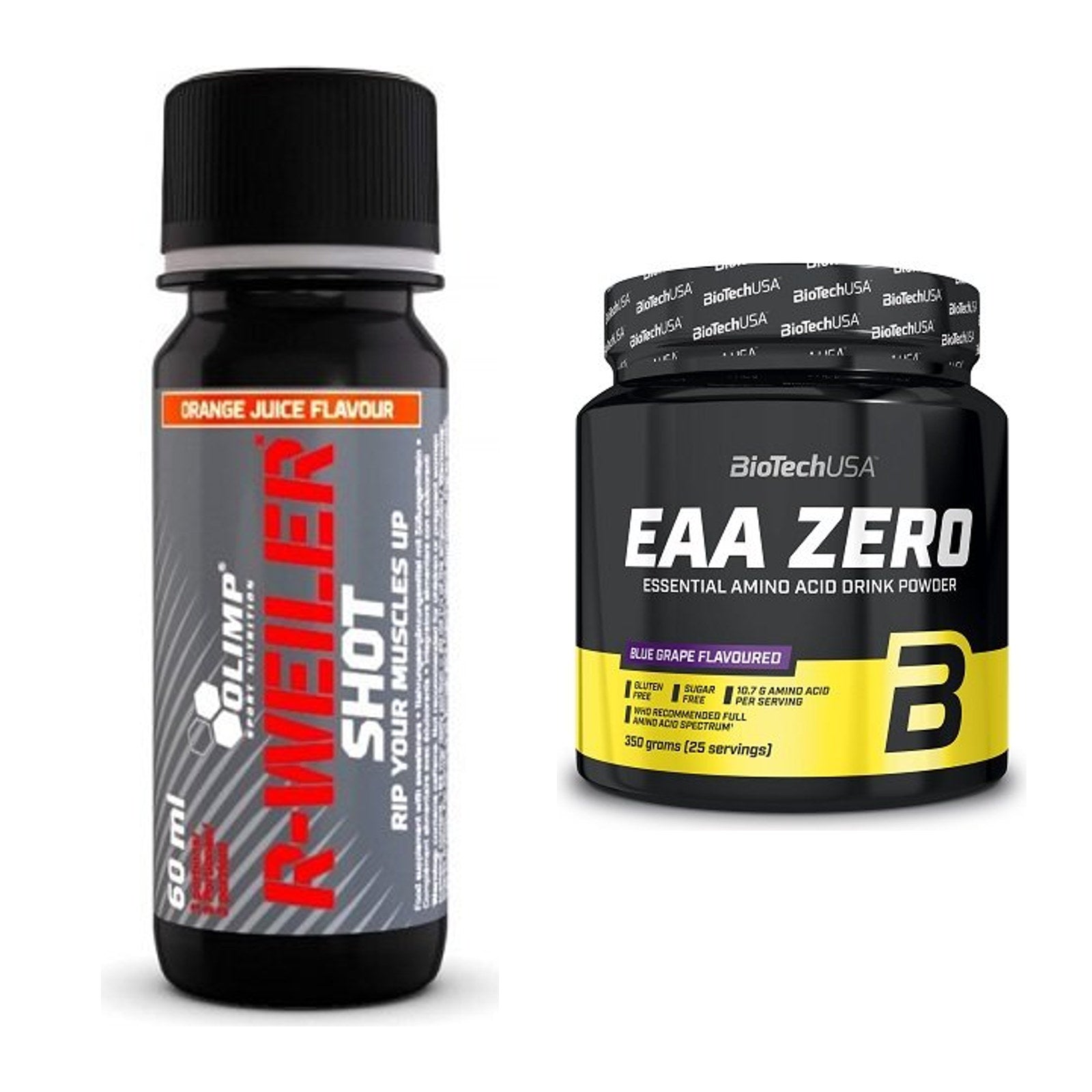 Trainings-Set: Olimp R-Weiler Shot + BioTech EAA Zero – alle enthaltenen Artikel