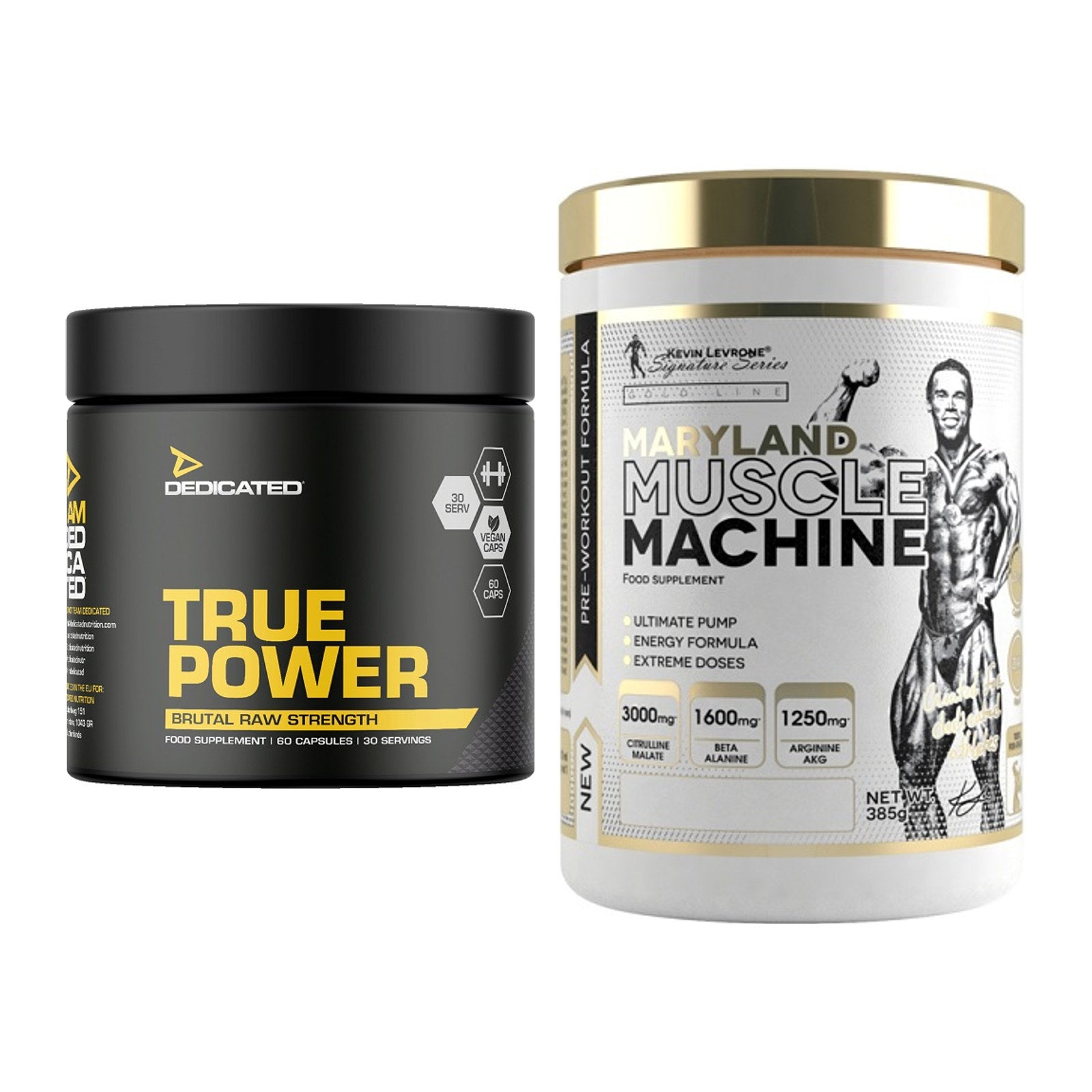 Trainings-Set: Dedicated True Power + Kevin Levrone Maryland Muscle – alle enthaltenen Artikel
