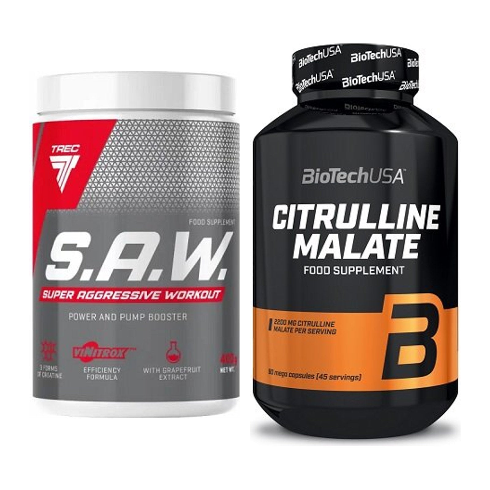 Trainings-Set: Trec Nutrition SAW Booster + BioTech Citrulline Malate – alle enthaltenen Artikel