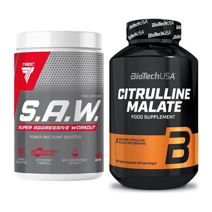 Trainings-Set: Trec Nutrition SAW Booster + BioTech Citrulline Malate – alle enthaltenen Artikel