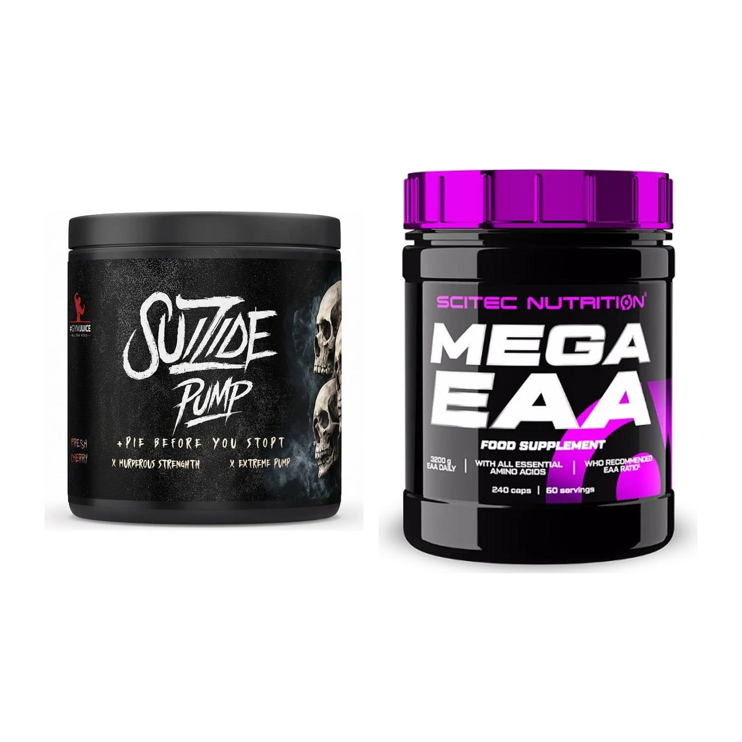 Trainings-Set: #GYMJUICE SUIZIDE PUMP + Scitec Mega EAA – alle enthaltenen Artikel