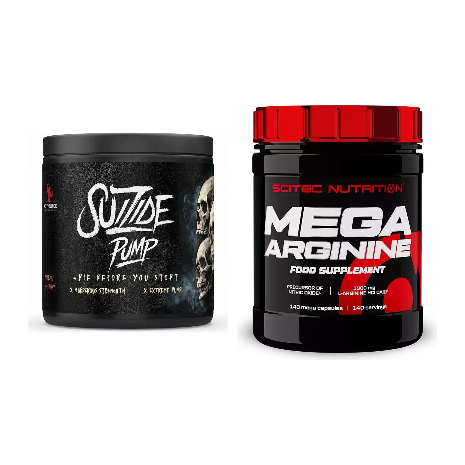 Trainings-Set: #GYMJUICE SUIZIDE PUMP + Scitec Mega Arginine – alle enthaltenen Artikel